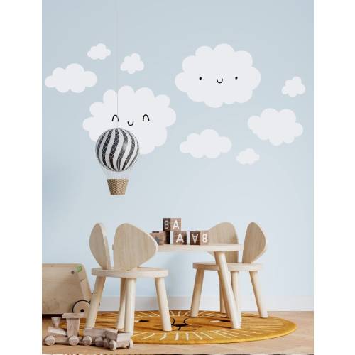 Happy Clouds Wall Decal: Nursery Kids Room Decor
