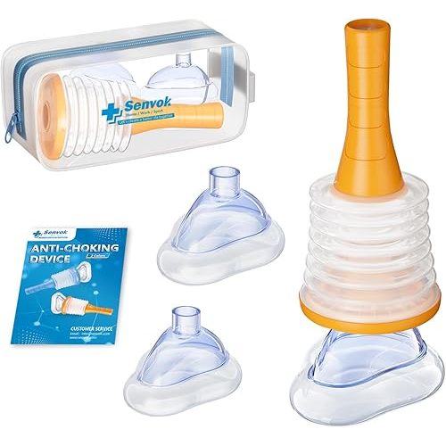 Senvok Anti Choking Device, Choking Rescue Device for Kids and Adults, Portable Airway Suction Device, Heimlich Device for Home & Travel First Aid Kit