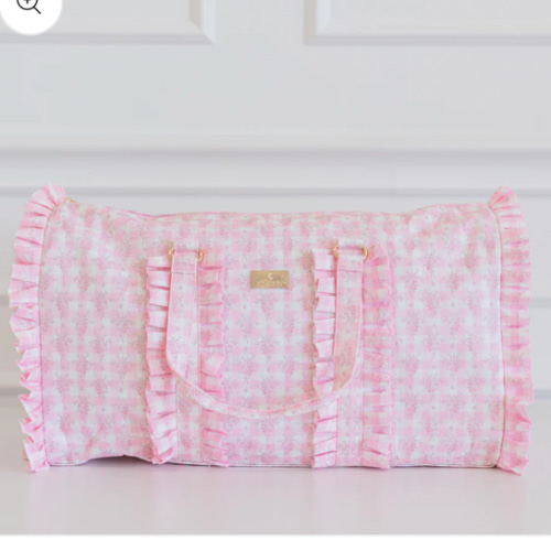 Ruffled Nylon Weekender - Pink Floral