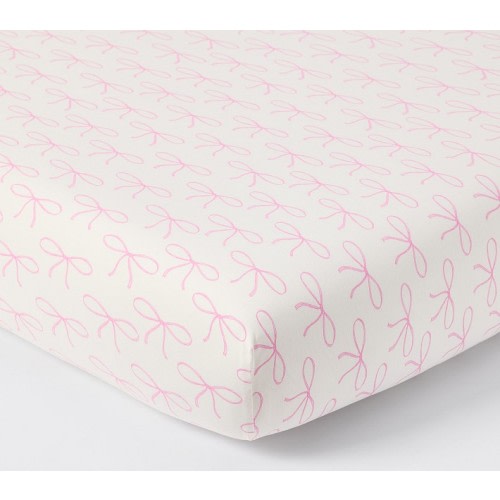 Bows Bamboo Viscose Crib Fitted Sheet