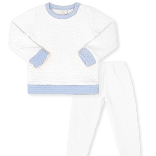 Quilted Sweatsuit - Worthington White Quilted, Windy Blue Quilted
