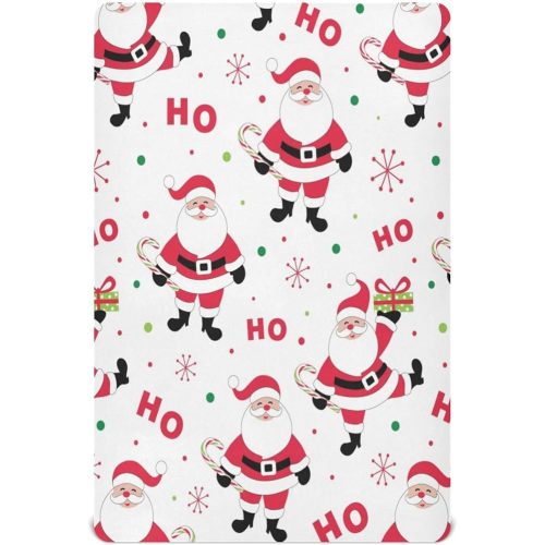 Kigai Christmas Santa Claus Fitted Crib Sheet for Baby Boys Girls, Extra Soft Breathable Nursery Bedding Sheet for Standard Crib and Toddler Mattresses, 28 x 52 in - A-christmas Santa Claus - M-28 x 52 In