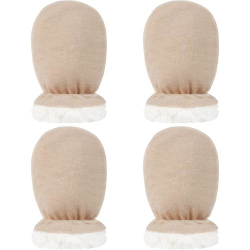 Hicdaw 2 Pairs Baby Mittens Newborn Mittens Fleece Lined Baby Gloves 0-18 Months Baby Boys Girls Winter Warm Toddler Mittens