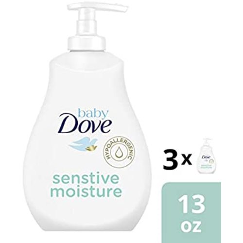 Baby Dove Tip to Toe Baby Body Wash Sensitive Moisture 13 oz 3 Count For Baby's Sensitive Skin Washes Away Bacteria, Fragrance-Free and Hypoallergenic Baby Soap - 13 Fl Oz (Pack of 3)
