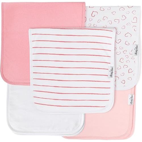 5 Pack Organic Cotton Baby Burp Cloths – 3 Layer, 21"x10" Large, Ultra Soft & Absorbent Burping Rags for Newborns – Infant Towels for Milk Spit Up