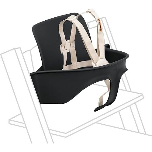 Stokke Tripp Trapp Baby Set 2, Black - Ages 6-36 Months - Convert the Tripp Trapp Chair into a Comfortable High Chair - Includes Stokke Harness 2