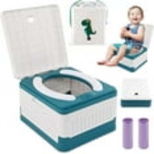 Fabulas Portable Potty for Toddler Travel, Foldable Travel Potty Training Toilet Seat for Kids Boys Girls with 30 Disposable Bags