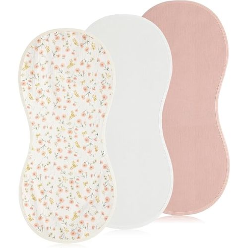 3 Pcs Changing Pad Liners Fits in Peanut Shape Changing Pad Waterproof Diaper Mats Organic Cotton Peanut Mats are Warm on a Baby's Back, Washable Reusable(Beautiful Style)