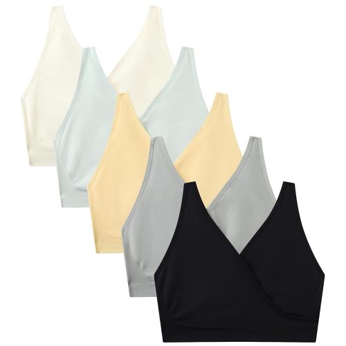 Suekaphin 5pack Nursing Bra Maternity Bra Breastfeeding Sleeping/Sleep Bra Pregnancy Women's Seamless Bralette Wirefree