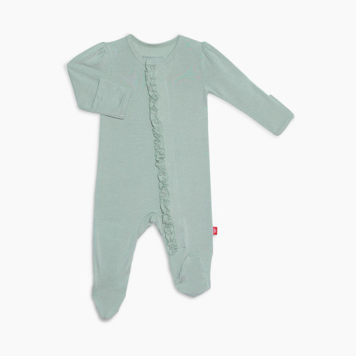 Magnetic Me Modal Magnetic Ruffle Footie - Sea Foam, 3-6 M