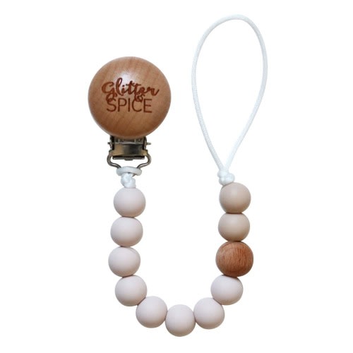 SILICONE PACIFIER CLIP - SAND