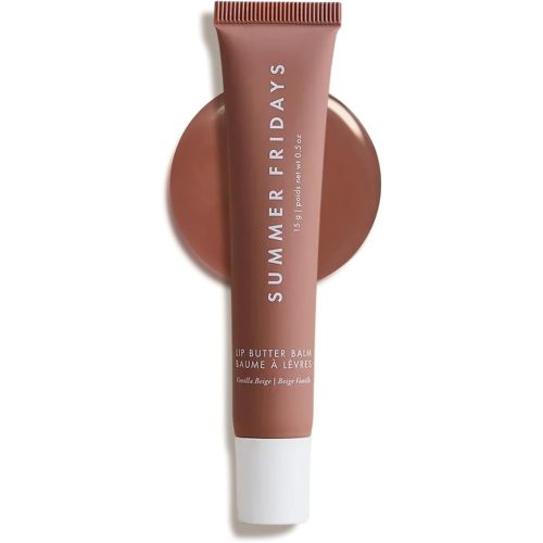 Summer Fridays Tinted Lip Butter Balm - Conditioning Vegan Lip Balm for Instant Moisture, Shine & Hydration - Softening & Soothing Skincare - Vanilla Beige (.5 Oz)