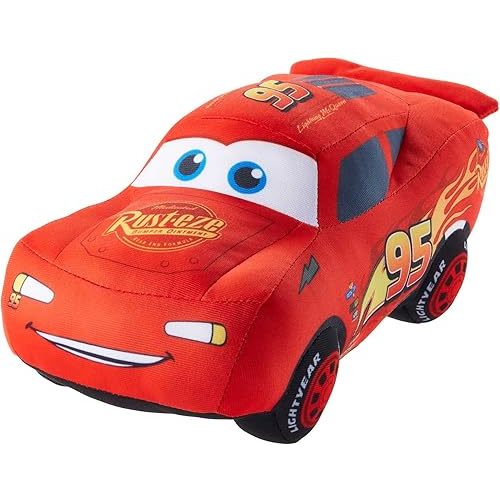Mattel Disney and Pixar’s Cars Talking Plush Lightning McQueen, Soft Stuffed Toy Car Figure with 10+ Sounds and Phrases