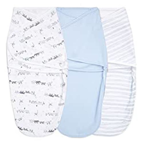 aden + anais Essentials Easy Wrap Swaddle, Cotton Knit Baby Wrap, Newborn Wearable Swaddle Sleep Sack, 3 Pack, Rising Star, 0-3 Months : Baby