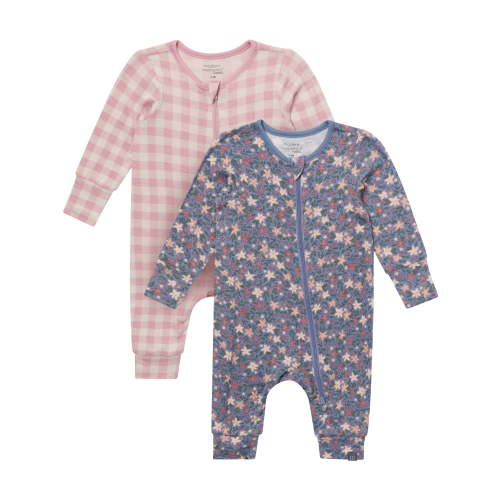 Modern Moments by Gerber Neutral Two-Way Zip Viscose Coverall, 2-Pack, Sizes Newborn - 24 Months