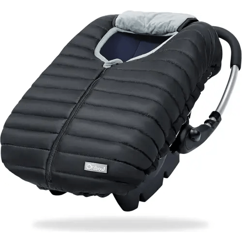 Orzbow Winter Carseat Cover for Baby, Baby Car Seat Cover for Boys & Girls, Warm Infant Car Seat Covers with Plush Lining for Cold Weather, Waterproof, Universal Fit, Newborn Essentials, Black