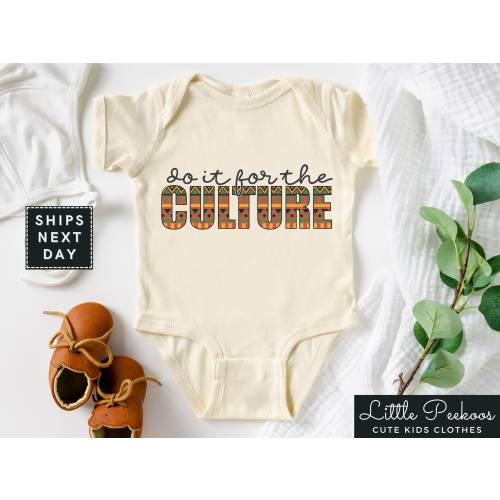 Do It For the Culture Natural Baby Onesie®, Black History Month Toddler Shirt, Kids African Pride T-shirt or Raglan Tee
