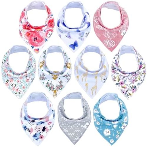 DiaperSquad's Baby Bibs for Drooling and Teething, Bibs for Boys, Baby Girl - Solid Cotton Baby Drool Bibs