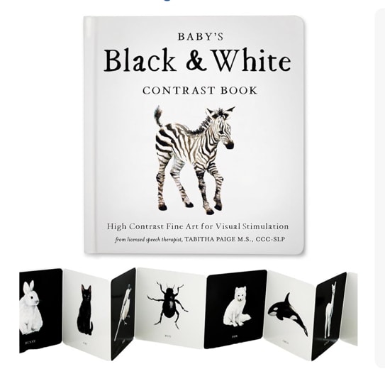 Baby's Black and White Contrast Book: High-Contrast Art for Visual Stimulation at Tummy Time (Tabitha Paige Children's Book Series)