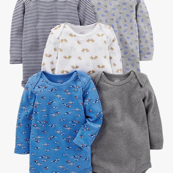 Simple Joys by Carter's Baby Boys Long-Sleeve Bodysuit Pack of 5Bodysuit