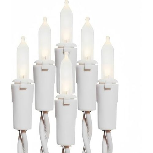 150 Warm White Christmas Lights, 50 FT White Wire String Lights, UL Certified and Commercial Grade LED Decorative Lighting String, for Indoor Outdoor Party, Garden, Patio.