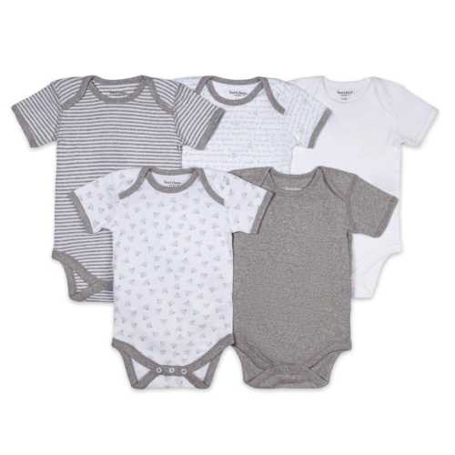 Bee Essentials Organic Short Sleeve Baby Bodysuits 5 Pack – Burt's Bees Baby