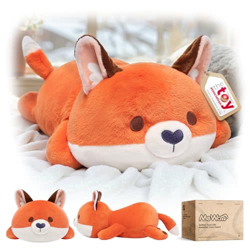 Cute Fox Plush Pillow, Kawaii Plushies Red Fox Stuffed Animals, Squishy Plushies, Cuddle Foxes Plush Pillow for Kids & Girls (13 Inch)