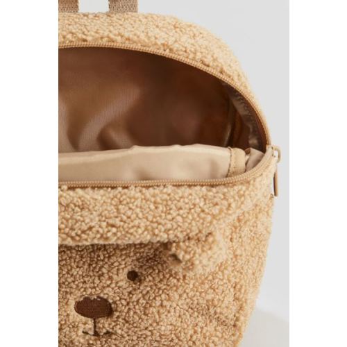 Appliquéd Teddy Fleece Backpack
