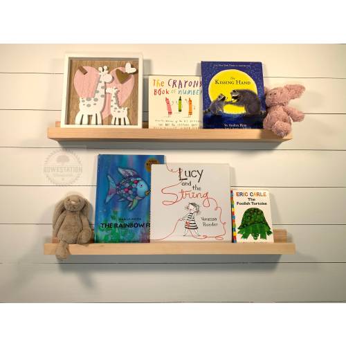 Maple Nursery Shelf, Solid Hardwood floating shelf, book shelf, baby room shelf, display ledge, picture book shelf