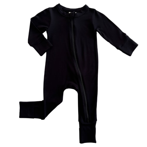 2-Way Convertible Zip Romper, Black