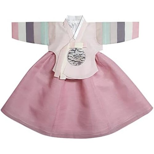 Korean Baby Girl Hanbok for 100~15y/o L.Pink Long Girl Hanbok Baby Kids Korean Hanbok Traditional Dress