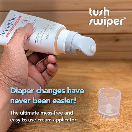 Eli & Ali Tush Swiper - Diaper Rash Cream & Butt Paste Applicator - Universal Fit for Most Diaper Creams | Mess-Free & Hygienic Alternative to Cream Spatula - Carry Less Baby Gear - Orange, 2 Pack