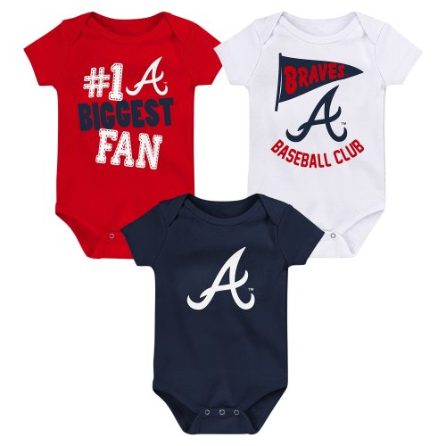 Newborn & Infant Atlanta Braves Fanatics Fan Pennant 3-Pack Bodysuit Set