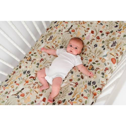 WOODLAND WONDERLAND Crib Sheet, 100% Organic Jersey Cotton Crib Sheet, Fairy Crib Sheet, Mushroom Crib Sheet - Etsy