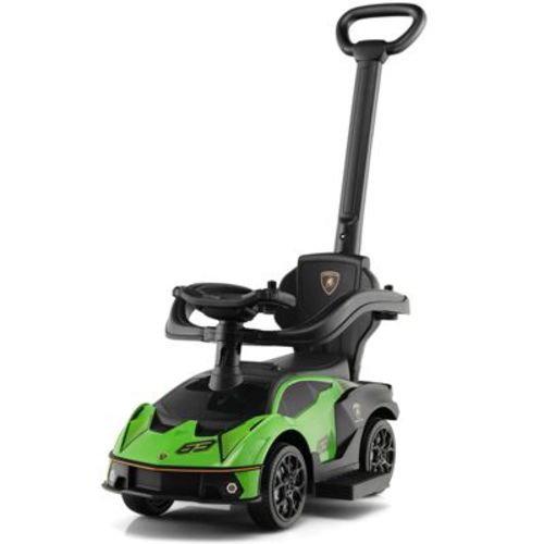 Costway 3-in-1 Licensed Lamborghini Ride on Push Car Stroller Sliding Car w/ Sound White\Green\Pink