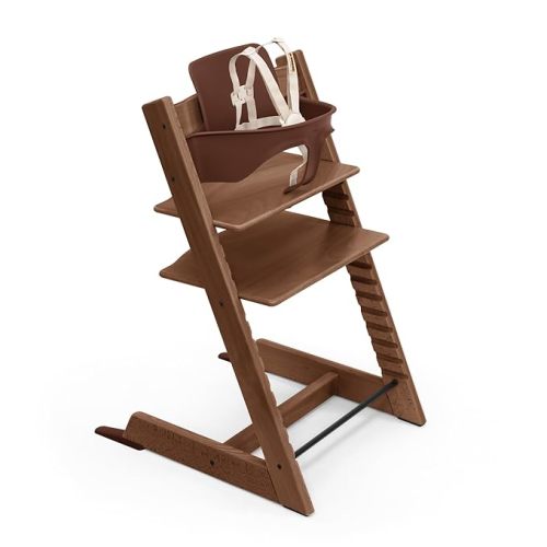 Stokke Tripp Trapp High Chair 2, Warm Brown - Includes Chair + Baby Set with Removable Harness for Children 6-36 Months - Adjustable, Ergonomic & Easy to Clean