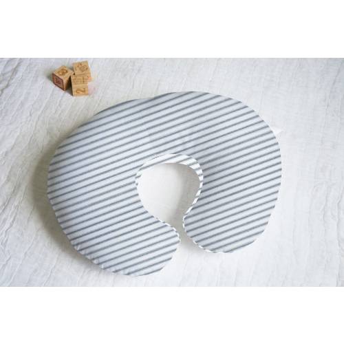 Navy Ticking Nursing Pillow Cover with Personalization Option