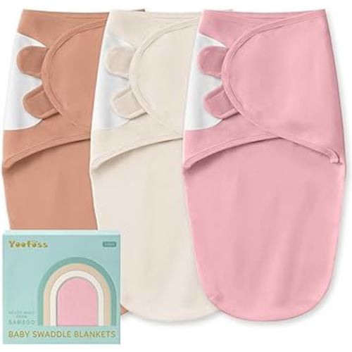 Yoofoss Baby Swaddle for Newborns 0–3 Months, Adjustable Soft & Breathable Swaddles,Noiseless Closure Swaddle Sleep Sack, Durable & Snug Fit