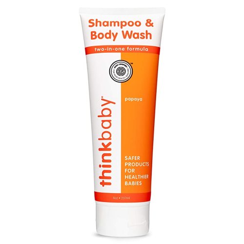 Thinkbaby Baby Shampoo & Body Wash – Safe, Gentle & Non-Toxic - Tear-Free Face, Hair & Body Soap for Babies – Natural No Tears Everyday Foaming Cleanser - 8oz