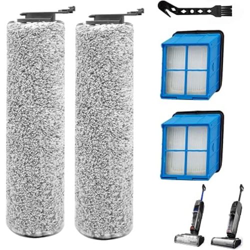 Replacement Parts Kit for Bissell Crosswave Omniforce/OmniFind | Compatible with Bissell Vacuum Models: Omniforce (3882/3883) & OmniFind (3967F/3970F) (2 Brushes + 2 Filters)