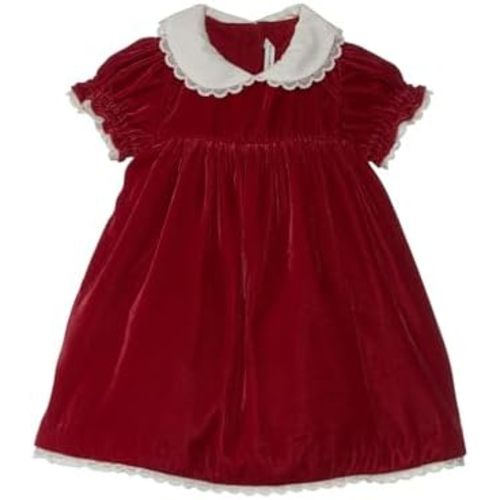 Janie and Jack Baby Girls' Velvet Lace Collar Dress (Infant)