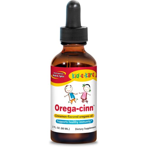 North American Herb & Spice Kid.e.Kare Orega-Cinn, Cinnamon Flavor - 2 fl. oz. - Great-Tasting Immune Support - Soothes Mucus Membranes - Wild Oregano Oil - Non-GMO - 120 Total Servings