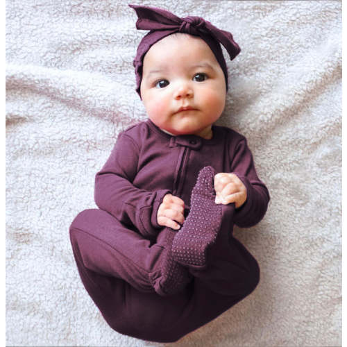 Plum | Organic Zipper Footie – L'ovedbaby
