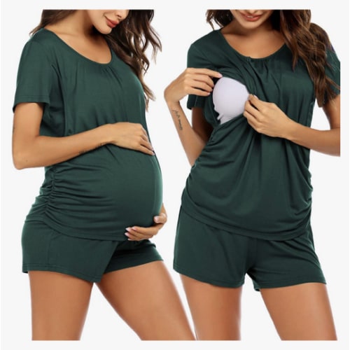 Ekouaer Womens Maternity Pajamas Nursing Pjs for Breastfeeding Soft Postpartum Lounge Sets Sleepwear Layer Pregnancy Clothes