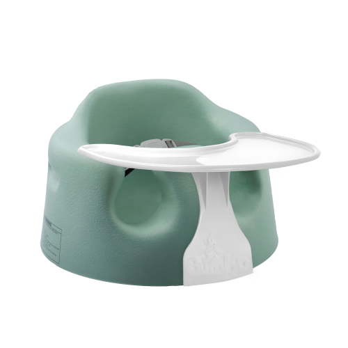 Bumbo Baby Floor Seat, Infant Sitting Support with Tray, Hemlock, Ages 3-12 Months