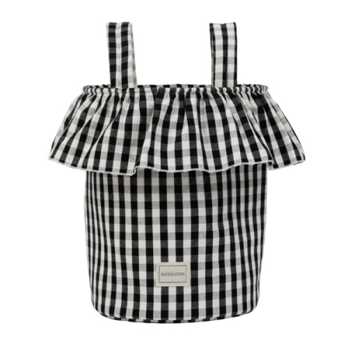 Basket Vichy - Black + White - Minicoton