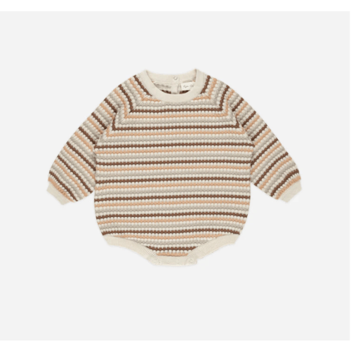 Crewneck Romper || Honeycomb Stripe