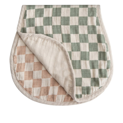 mushie Muslin Baby Burp Cloths | 100% Organic Cotton, Set of 2 (Fall Yellow/Fog)