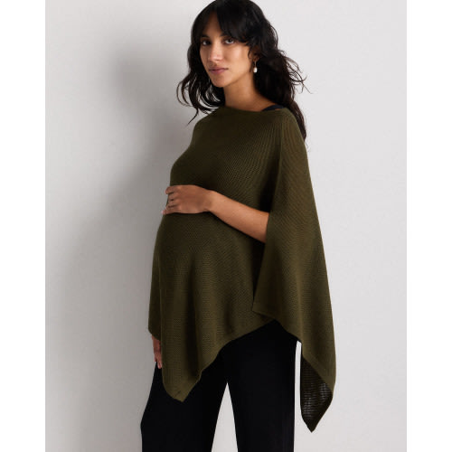 Lightweight Cotton Cashmere Nursing Shawl in Olive
