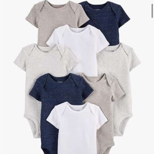 (3-6 mo) Simple Joys by Carter's unisex-baby 8-pack Short-sleeve Bodysuit